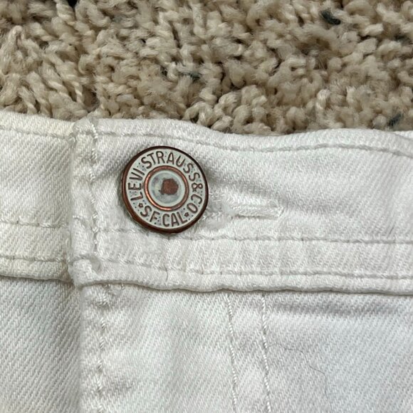 Levi's Womens Button Front Denim Skirt, White Size 29 Shirt Skirt Distressed - Picture 4 of 11
